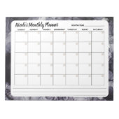 Gray Marble Monthly Calendar Notepad Notizblock (Vorderseite)