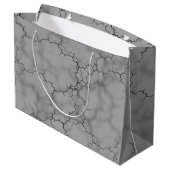 Gray Marble Muster Vatertag Große Geschenktüte (Rückseite Schrägansicht)