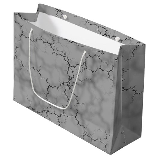 Gray Marble Muster Vatertag Große Geschenktüte (Vorderseite Schrägansicht)