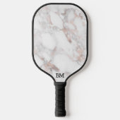 Gray marble rose-gold accents pickleball schläger (Vorderseite)