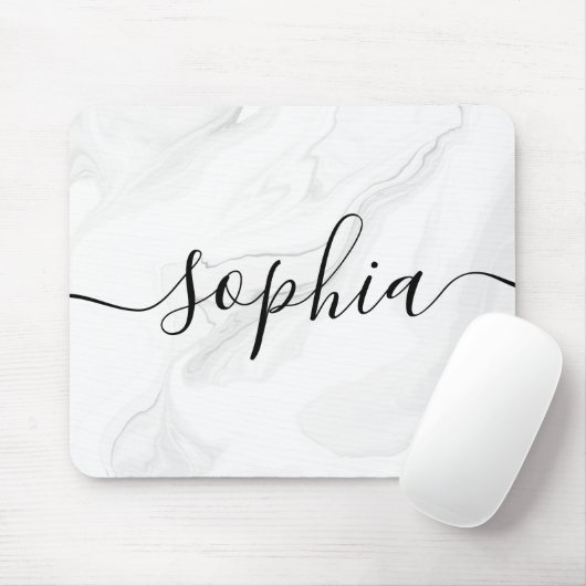 Gray Marble Script Calligraphy Mousepad (Mit Mouse)