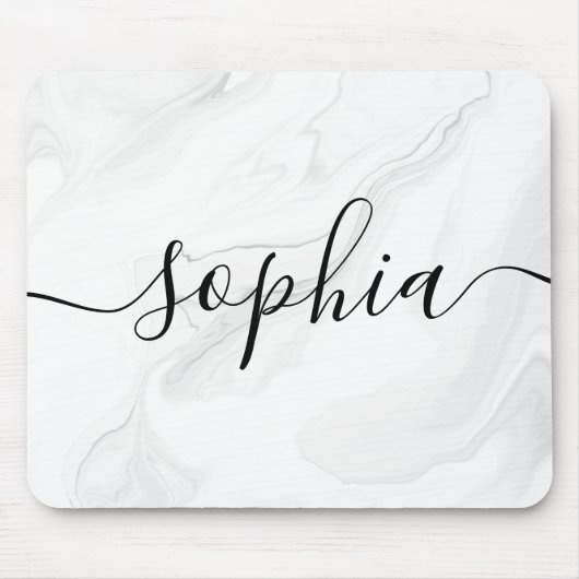 Gray Marble Script Calligraphy Mousepad (Vorne)