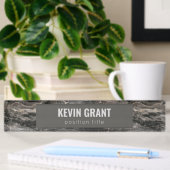 Gray Marble Stone Texture Namplate Namensplakette