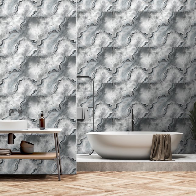 Gray Marble Wallpaper Tapete (Badezimmer)