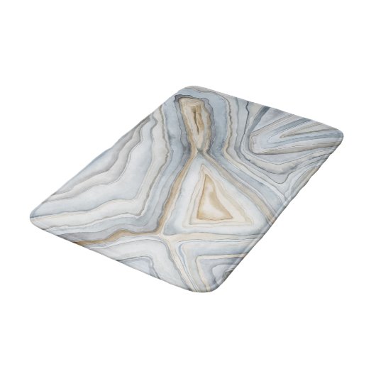 Gray Marbled Abstract Design Badematte (Schrägansicht)