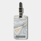 Gray Marbled Abstract Design Gepäckanhänger (Vorderseite vertikal)