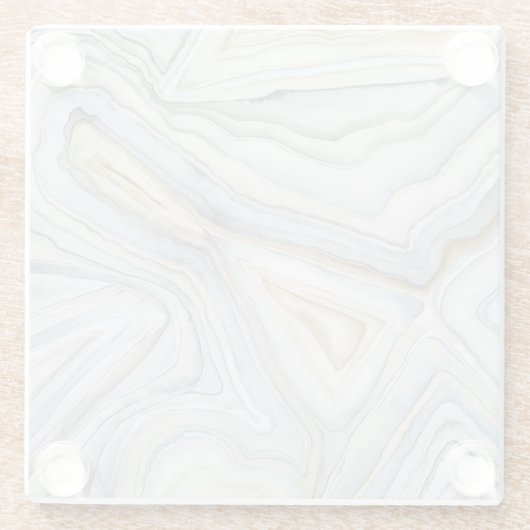 Gray Marbled Abstract Design Glasuntersetzer (Rückseite)