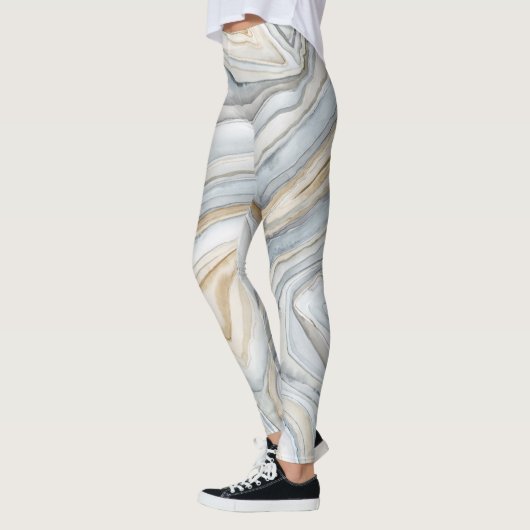 Gray Marbled Abstract Design Leggings (Links)