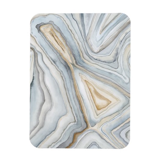 Gray Marbled Abstract Design Magnet (Vertikal)