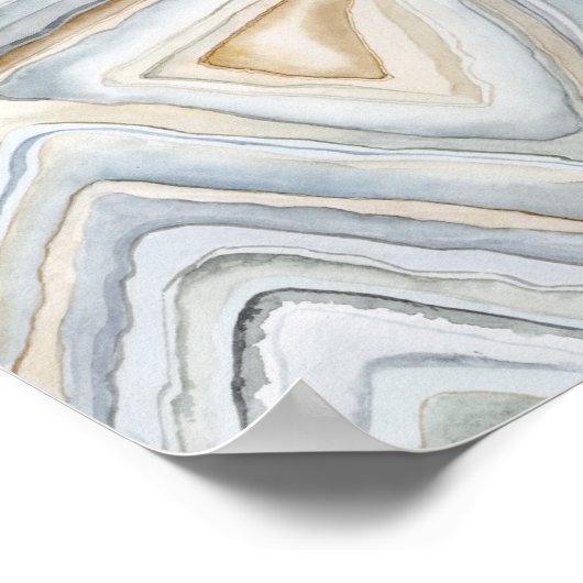 Gray Marbled Abstract Design Poster (Ecke)