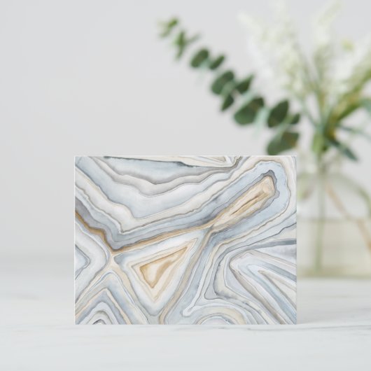 Gray Marbled Abstract Design Postkarte (Stehend Vorderseite)