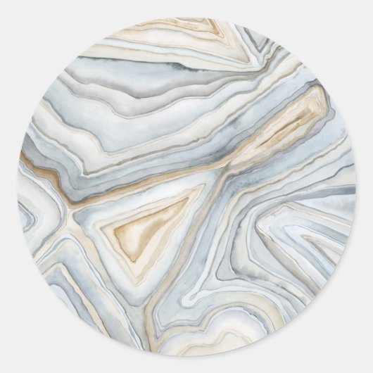 Gray Marbled Abstract Design Runder Aufkleber (Vorderseite)