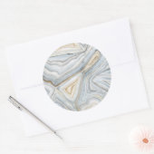 Gray Marbled Abstract Design Runder Aufkleber (Umschlag)