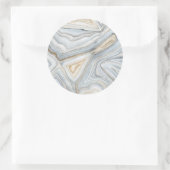 Gray Marbled Abstract Design Runder Aufkleber (Tasche)