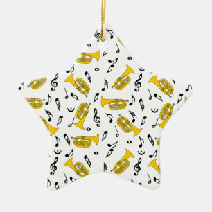 Gray Marching Baritone Musiknotens Keramik Ornament