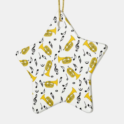 Gray Marching Baritone Musiknotens Keramik Ornament (Links)