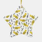 Gray Marching Baritone Musiknotens Keramik Ornament (Hinten)