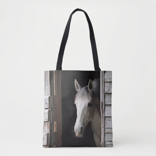 Gray Mare Horse Farm Animals Brown Tasche (Vorderseite)