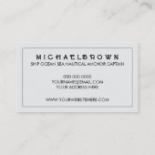 Gray Marine Nautical Anchor Visitenkarte (Rückseite)