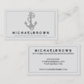 Gray Marine Nautical Anchor Visitenkarte (Vorne/Hinten)