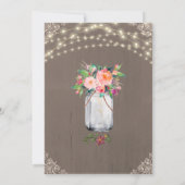 Gray Mason Jar Rustikale Blume String Lights Save The Date (Rückseite)
