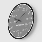Gray Math Equations Custom Large Clock Große Wanduhr (Winkel)