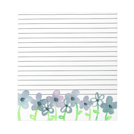 Gray Mauve Blume Lined Notizblock (Vorderseite)