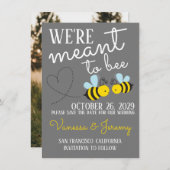 Gray Meant to Bee Save the Date Einladung (Vorne/Hinten)