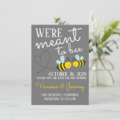 Gray Meant to Bee Save the Date Einladung (Stehend Vorderseite)