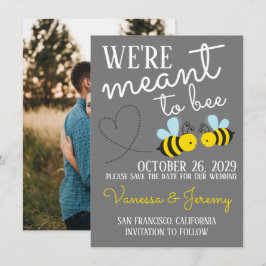 Gray Meant to Bee Save the Date Einladung