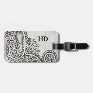 Gray Mehndi Motif Gepäcktag Gepäckanhänger