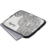 Gray Mehndi Motif Laptop Sleeve (Vorne Knopf)
