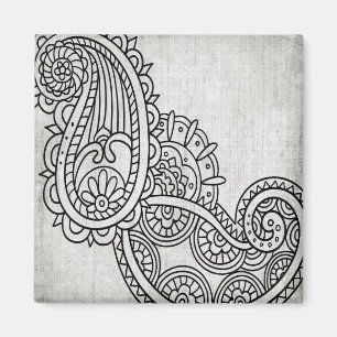Gray Mehndi Motif Magnet
