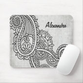 Gray Mehndi Motif Mousepad (Mit Mouse)