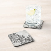 Gray Mehndi Motif Plastic Untersetzer Set (Rechte Seite)