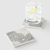 Gray Mehndi Motif Stone Untersetzer (Seitenansicht)