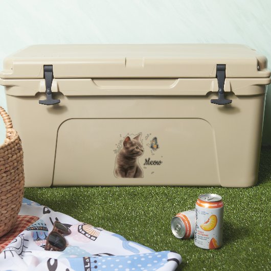 Gray Meow Cat Aufkleber (Kühler)