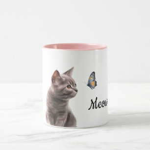 Gray Meow Cat Tasse