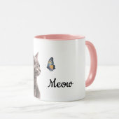 Gray Meow Cat Tasse (VorderseiteRechts)