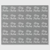 Gray Merry Christmas Calligraphy Geschenkpapier (Flach)
