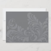 Gray Metalic Damask - blaue Einladung (Rückseite)