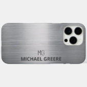 Gray Metallic Beruflich Mit Monogramm Case-Mate iPhone Hülle (Rückseite (Horizontal))