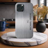 Gray Metallic Beruflich Mit Monogramm Case-Mate iPhone Hülle