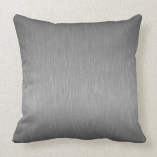 Gray Metallic Bürste Aluminium Look Kissen