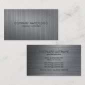 Gray Metallic Bürste Aluminium Look Visitenkarte (Vorne/Hinten)