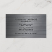 Gray Metallic Bürste Aluminium Look Visitenkarte (Rückseite)