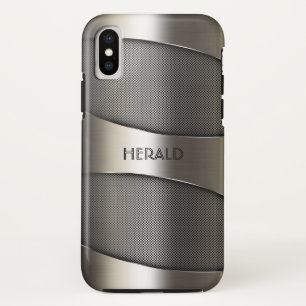 Gray Metallic Geometric Design iPhone X Hülle