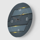 Gray Metallic Geometric Design Large Clock Große Wanduhr (Winkel)