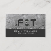Gray Metallic Grunge Texture Fitness Trainer Visitenkarte (Vorderseite)