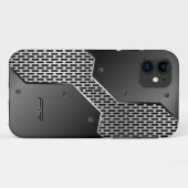 Gray Metallic Print Geometric Muster. Case-Mate iPhone Hülle (Rückseite (Horizontal))